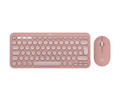 Zestaw (Mysz + Klawiatura) LOGITECH Pebble 2 Combo różowy 920-012241